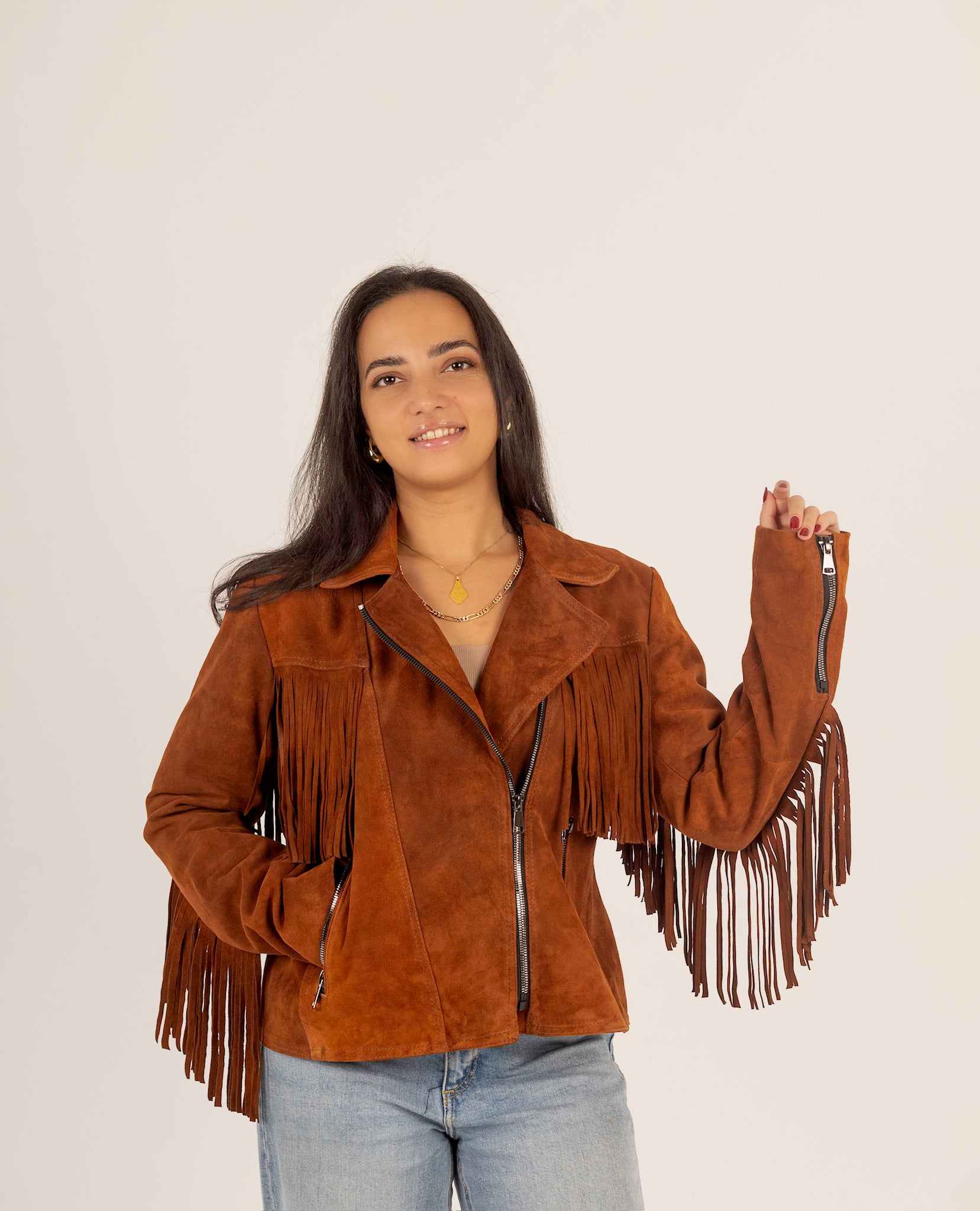 The Fringe – Suede Jacket with Fringes