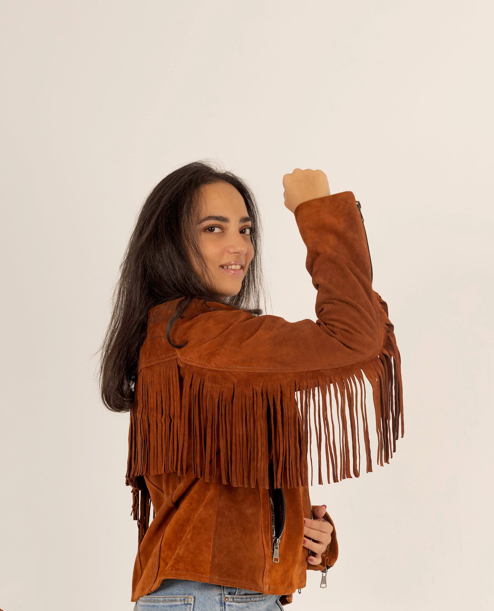 The Fringe – Suede Jacket with Fringes