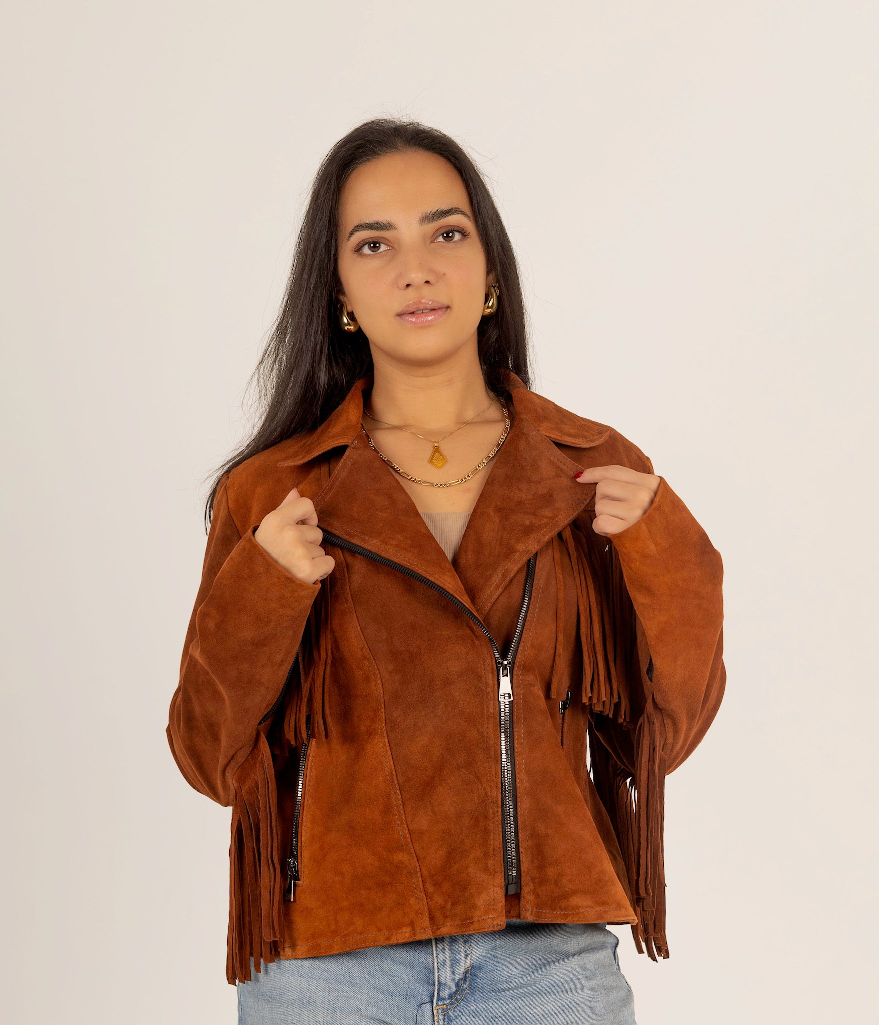 The Fringe – Suede Jacket with Fringes