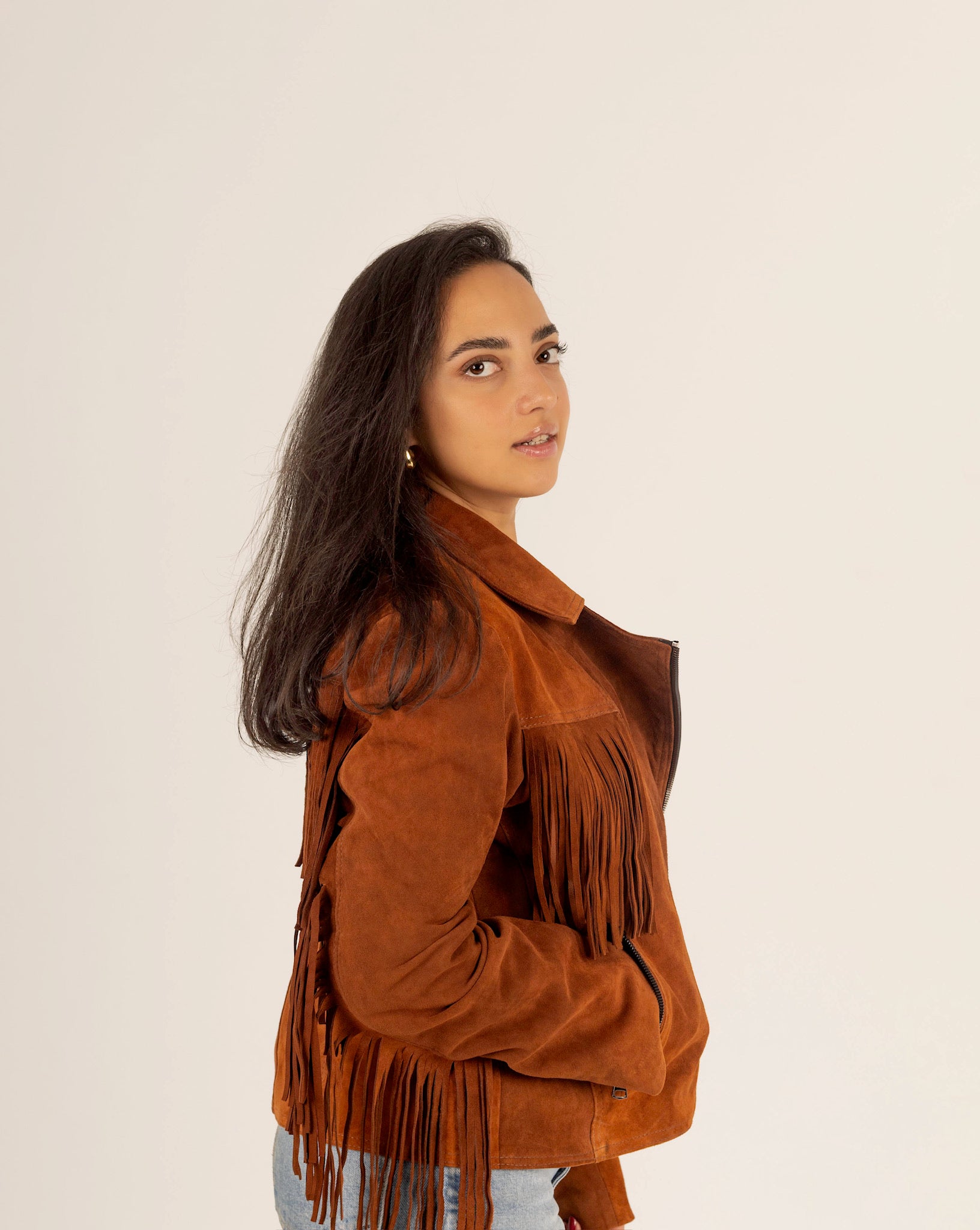 The Fringe – Suede Jacket with Fringes