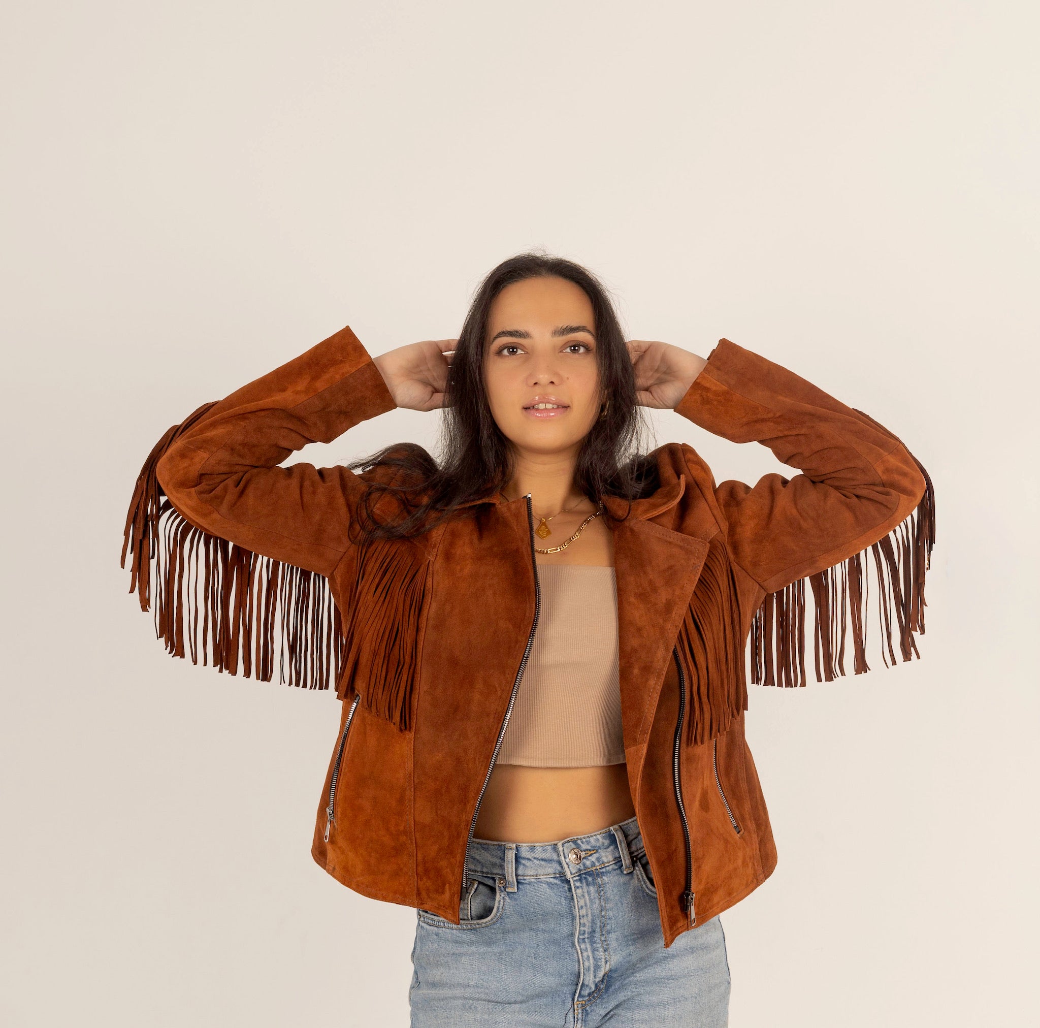 The Fringe – Suede Jacket with Fringes
